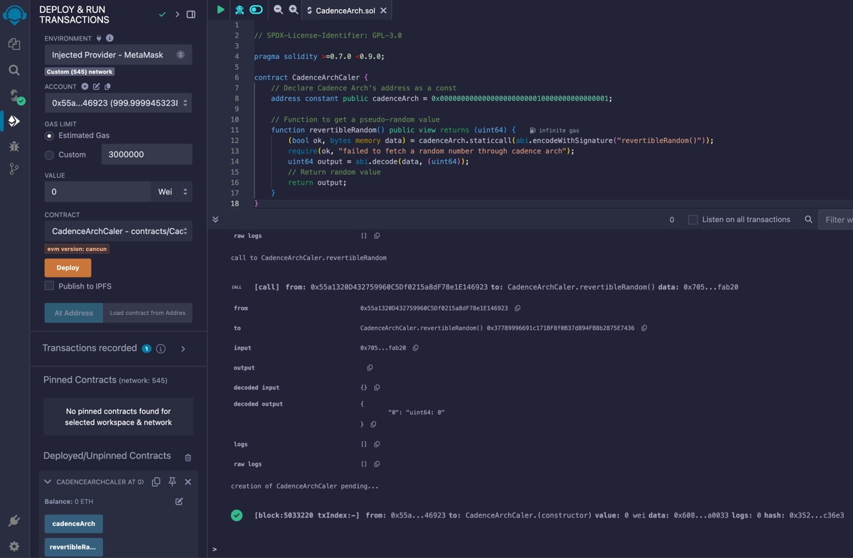 Deploying the contract